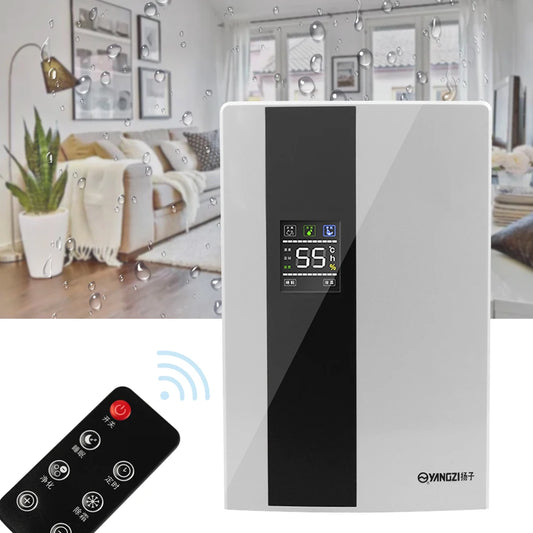 Intelligent Dehumidifier with Remote Control — 2200ml Large-Capacity, 90W Quiet Air Filter for Home Use