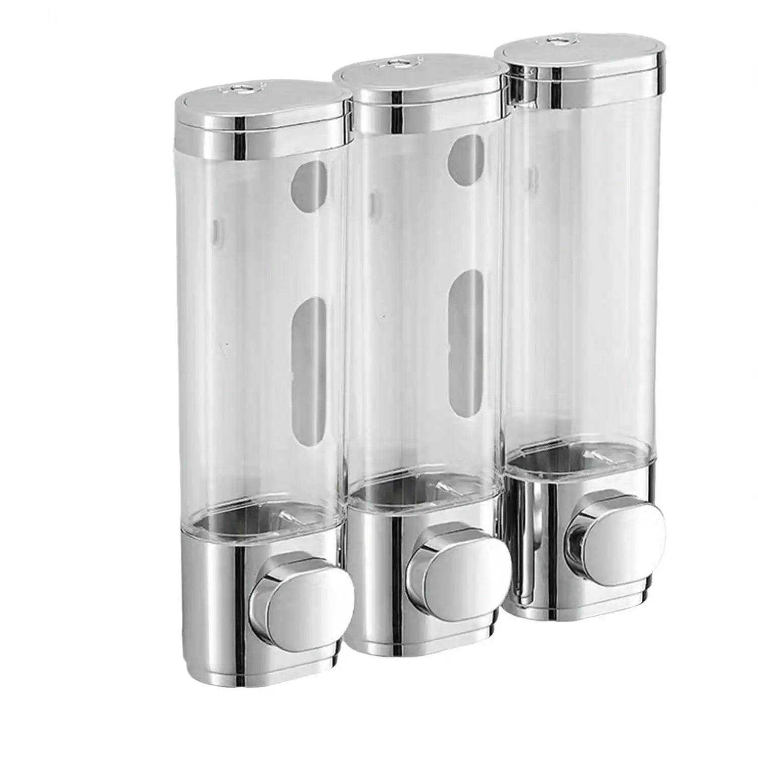 3-in-1 Chamber Wall-Mounted Shower Dispenser & Organizer – Pump for Shampoo, Soap & Conditioner