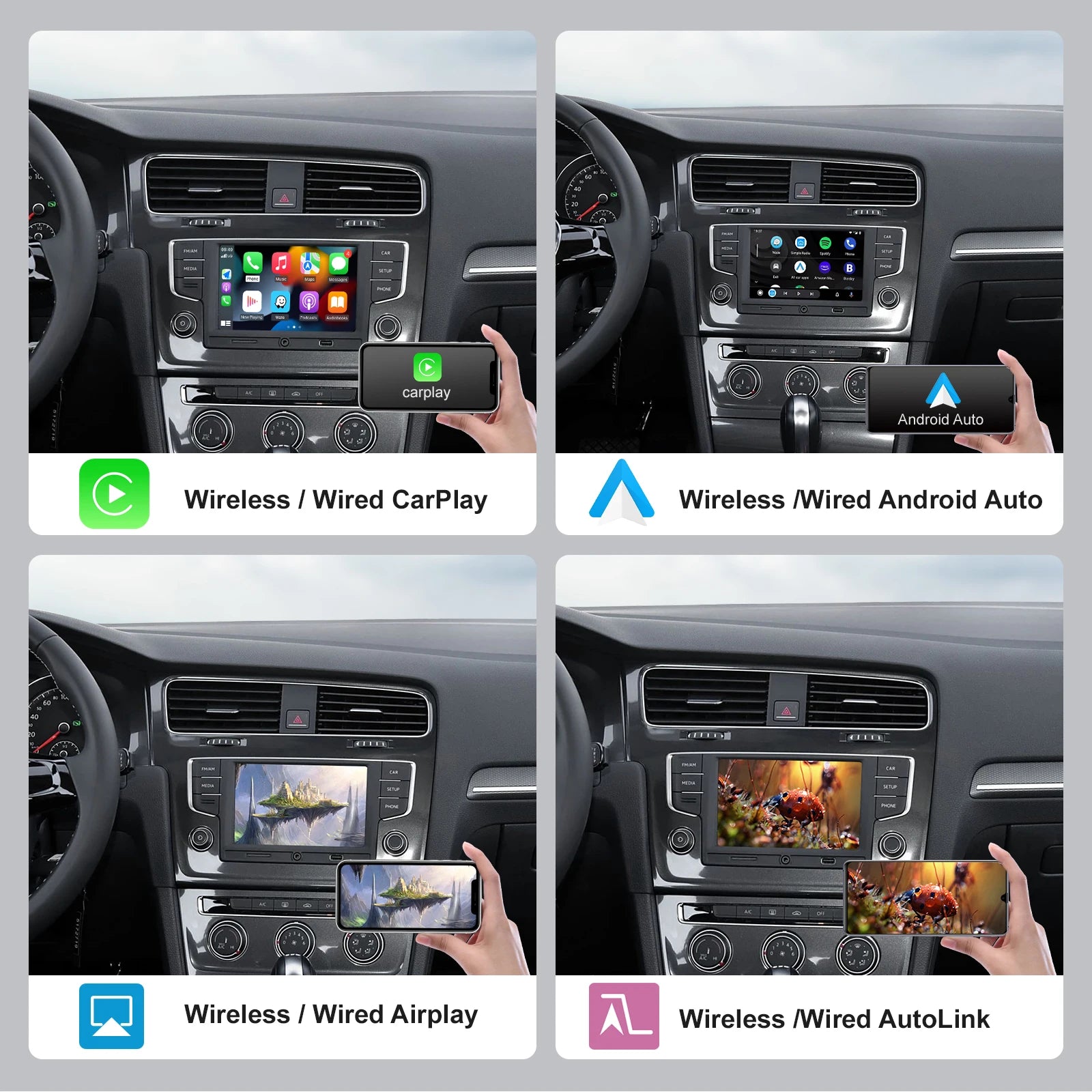 Wireless CarPlay & Android Auto module box – plug & play adapter for VW Volkswagen, Skoda Octavia, Golf MK7, Polo, Passat B8 MIB/MIB2