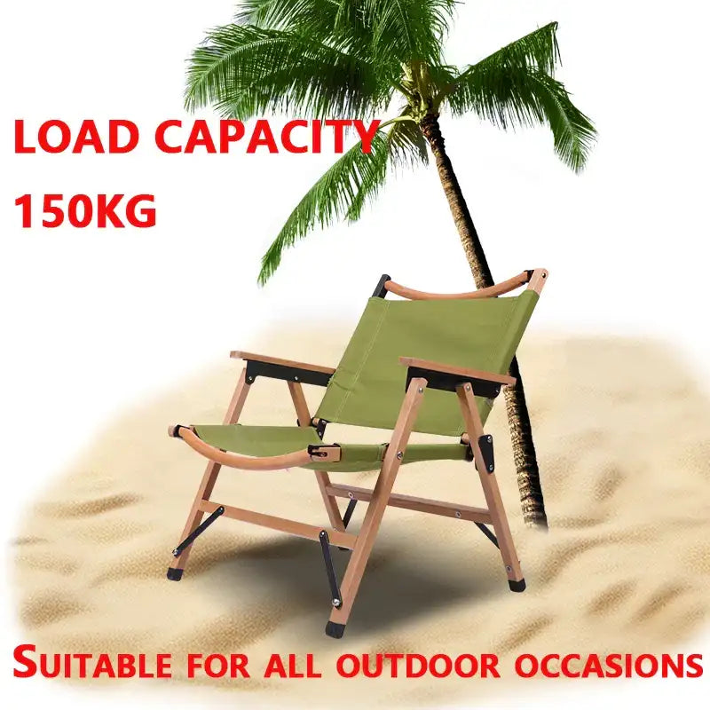 Portable Folding Outdoor Chair – Leaf Design Garden & Camping Chair (Green)