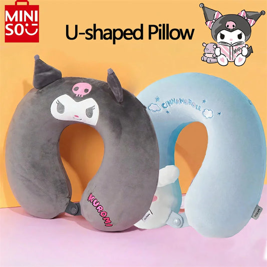 “ Miniso Sanrio U-shaped neck pillow – Kuromi & Cinnamoroll travel cushion for teens & adults, nap & sleep support ”