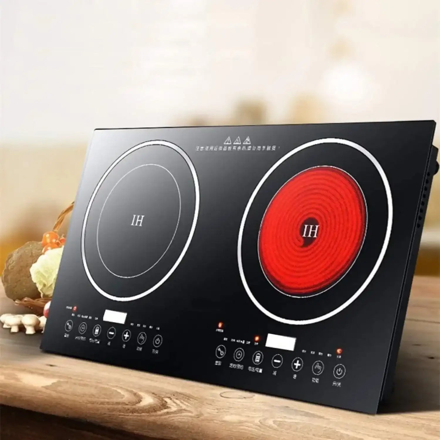 Portable Electric Induction Cooker 2200W Dual Induction Cooktop Double Burner