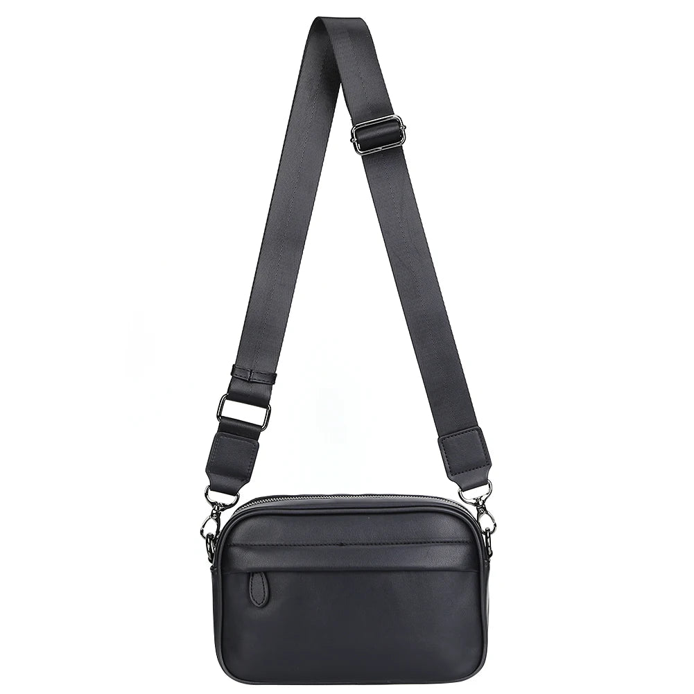 Men’s Fashion Business Crossbody Bag – Classic Plaid Small Square Shoulder Satchel for Work, Travel & Daily Casual Use