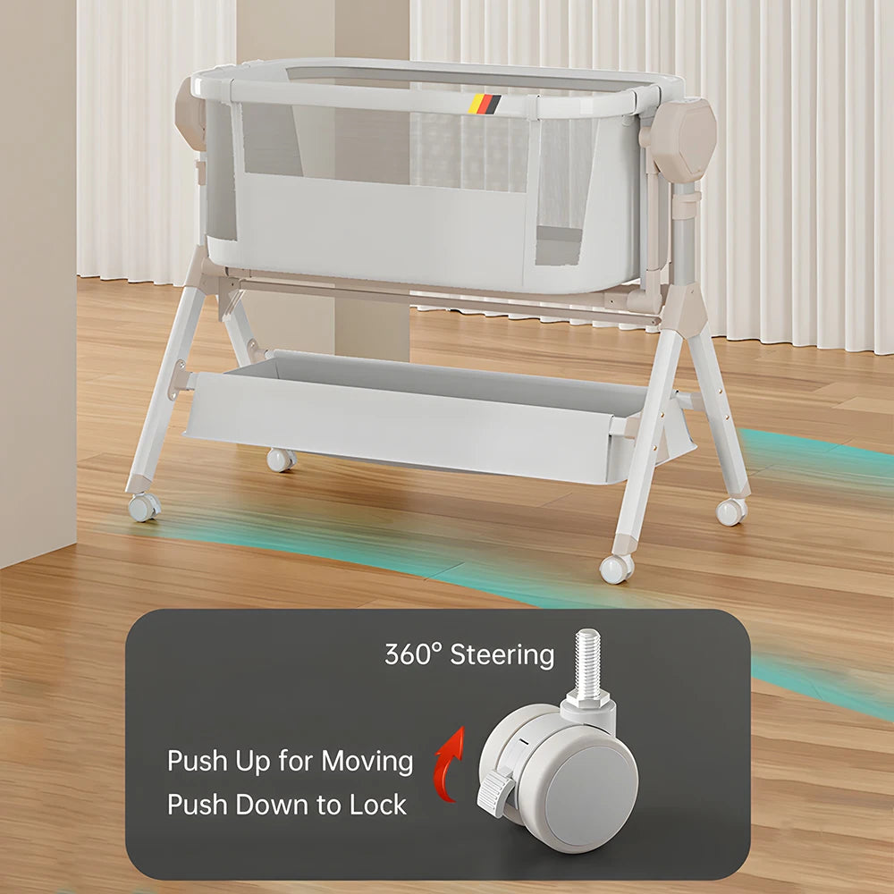 Elele Nova 3‑in‑1 Electric Bassinet & Co‑Sleeper – Portable Rocking Cradle, Bedside Sleeper & Travel Crib for Newborns