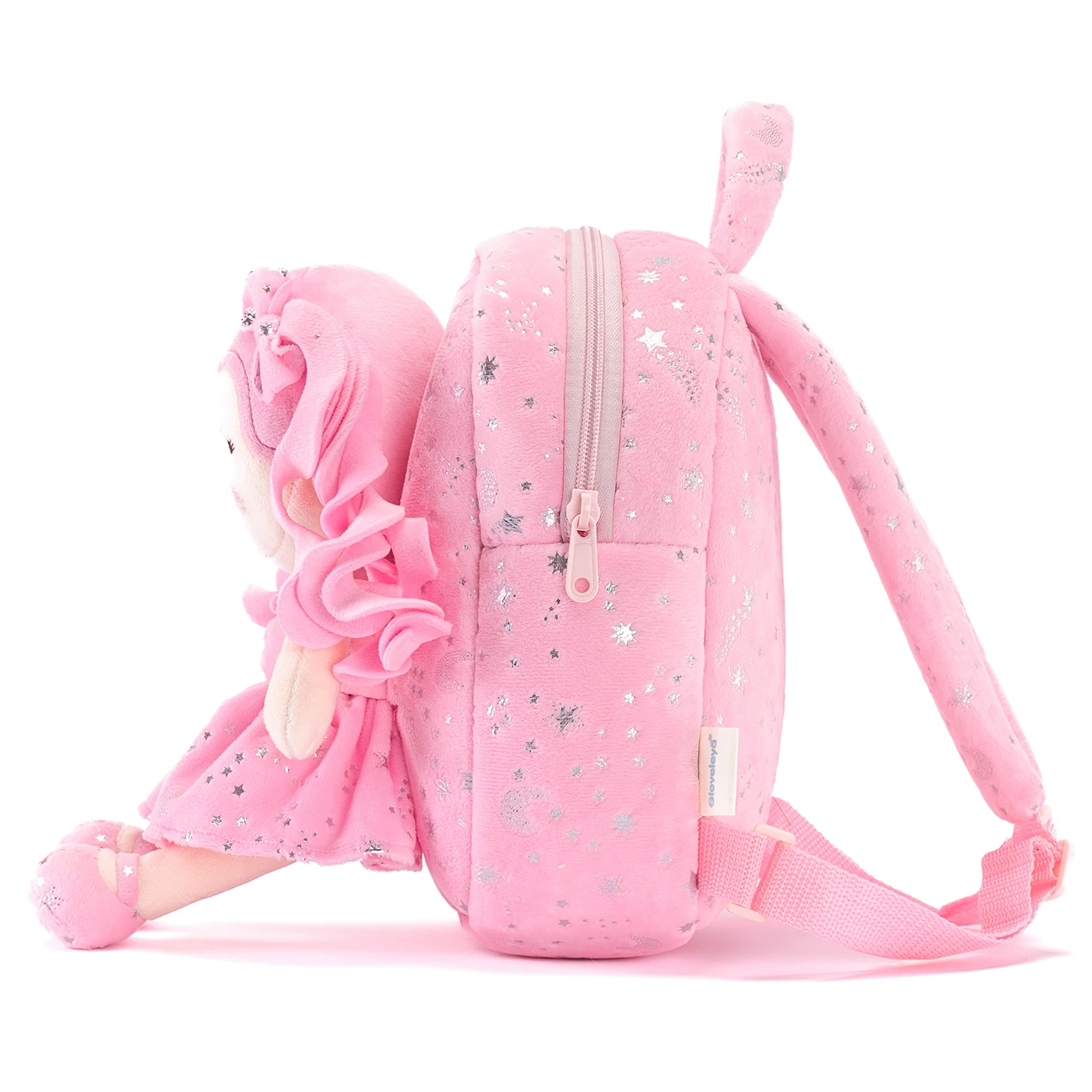 Gloveleya Plush Backpack – Starry Sky Curly Hair Doll Bag for Kids | Soft Toddler Backpack for Baby Girls & Preschool Gifts