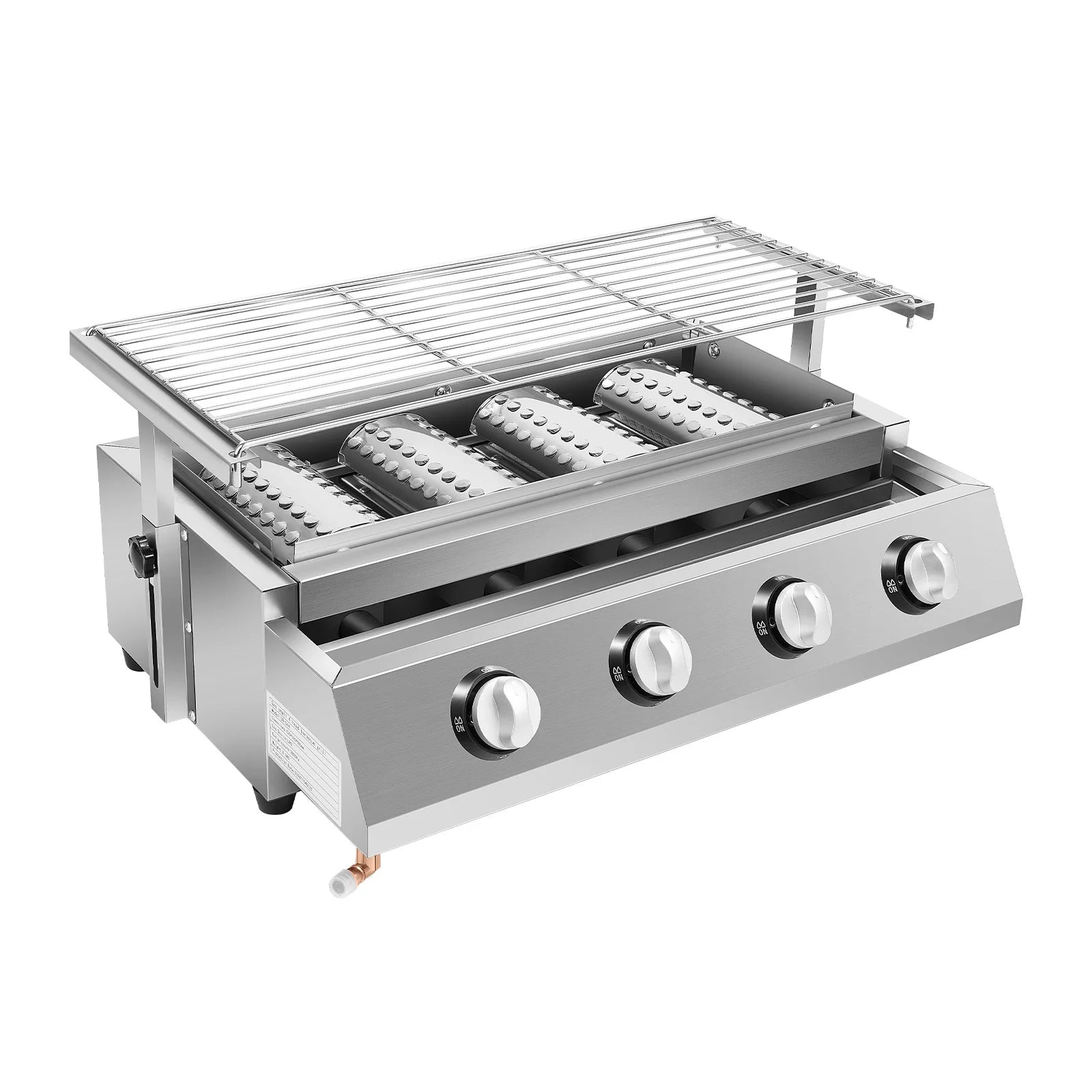 “4-Burner Propane Gas BBQ Grill – Stainless Steel Portable Smokeless Barbecue for Outdoor Patio & Garden”