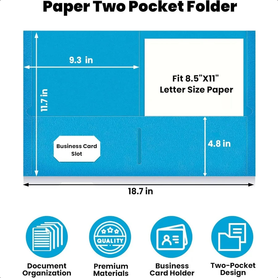 25 Pack 2-Pocket Folders – Assorted Colors, Letter Size Paper File Folders for School, Office & Home Organization