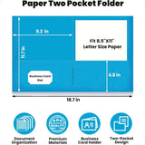 25 Pack 2-Pocket Folders – Assorted Colors, Letter Size Paper File Folders for School, Office & Home Organization