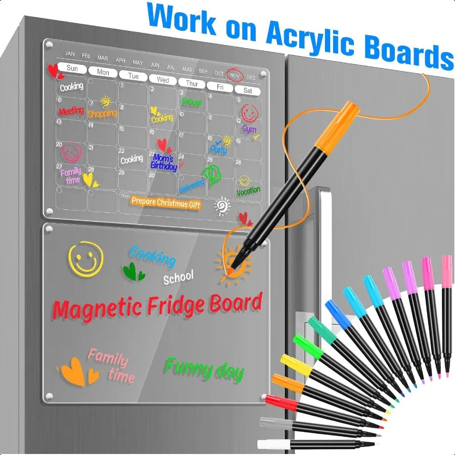 Liquid Chalk Markers – Vibrant Erasable Pens for Acrylic Calendars, Glass Boards, Windows & Mirrors