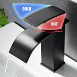 Black Waterfall Basin Faucet – Single Hole Mixer Tap for Vanity & Vessel Sinks