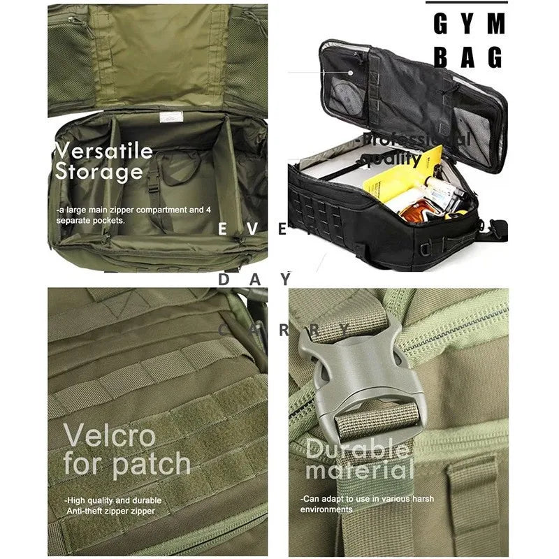 40L/60L/80L waterproof travel duffel bag – large-capacity men’s luggage tote, weekend & gym bag for sports, camping & trips