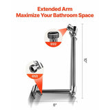 Adjustable 16-inch Shower Head Extension Arm – Height & Angle Adjustable G1/2 Mount