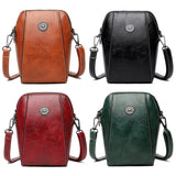 Women’s Retro PU Crossbody Bag — Waterproof Scratch-Resistant Phone Wallet Messenger Purse