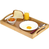 Bamboo Wooden Serving Tray With Handles – Tea, Breakfast & Bar Tray