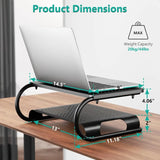 2-Tier Metal Monitor Stand Riser – Desktop Shelf with Vented Design for Computer, Laptop & Desk Organization