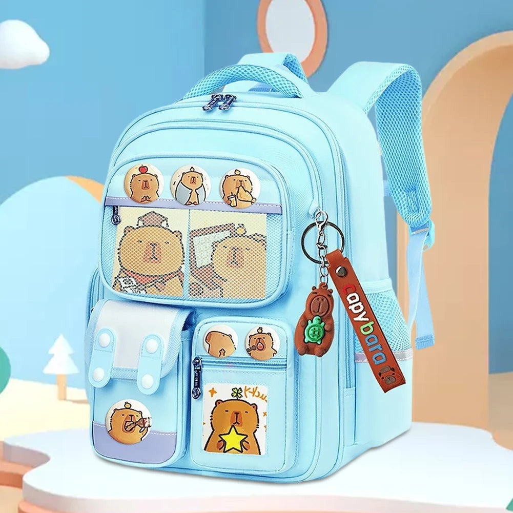 Capybara Kawaii Backpack – Adjustable Strap Multi-Pocket Oxford Cloth Rucksack