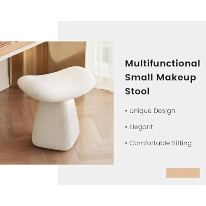 🪑 Saddle Makeup Stool – Modern Upholstered Ottoman Footrest & Shoe Bench with Ergonomic Design for Dressing Table & Entryway