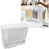 Wall-Mounted Cereal & Dry Food Dispenser 10L – Rice & Grain Storage Container with Measuring Cup for Kitchen & Pantry