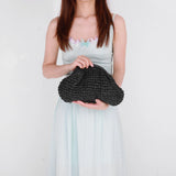 Women Straw Woven Bag with Chain Strap – Large Capacity Fashion Shoulder Satchel for Party & Vacation