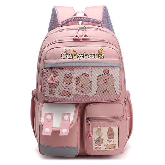 Kawaii Capybara Cartoon Backpack – Spacious, Lightweight & Water-Resistant