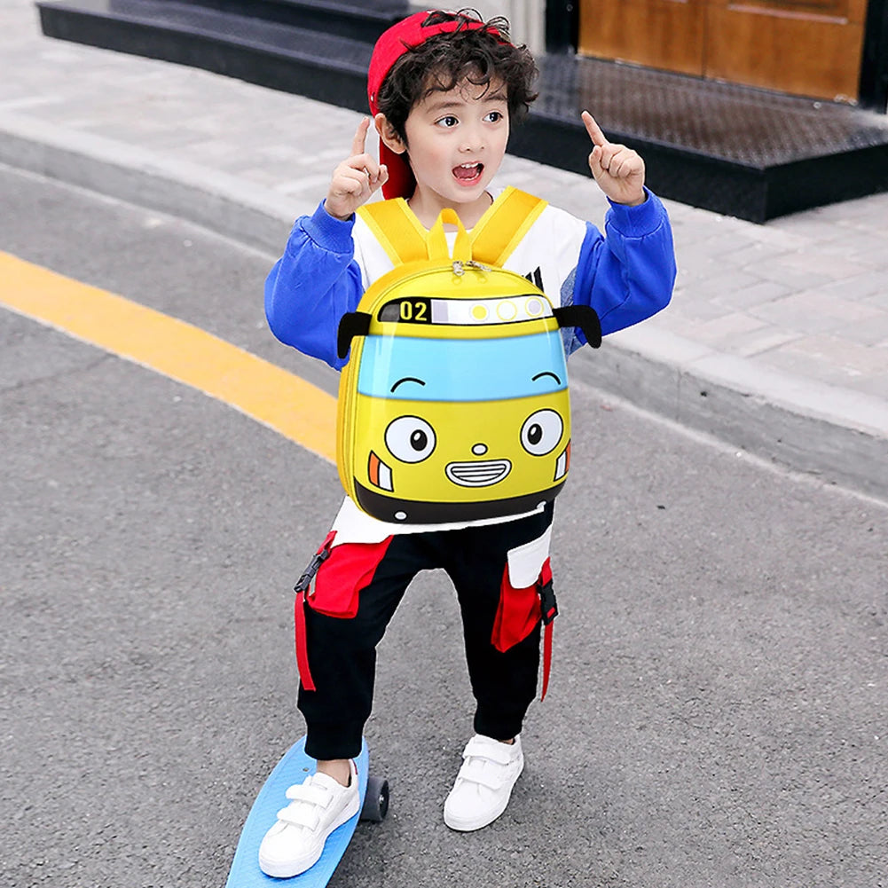 3D Cartoon Bus Daycare Backpack – Cute Kindergarten School Bag for Boys & Girls | Lightweight Toddler Travel Backpack