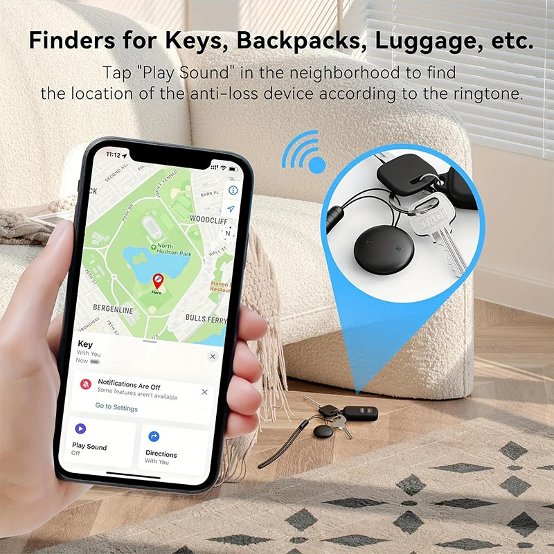4-Pack Smart iTag Global Locator – GPS Tracker Compatible with iOS Find My for Keys, Wallets, Cars, Pets & Luggage