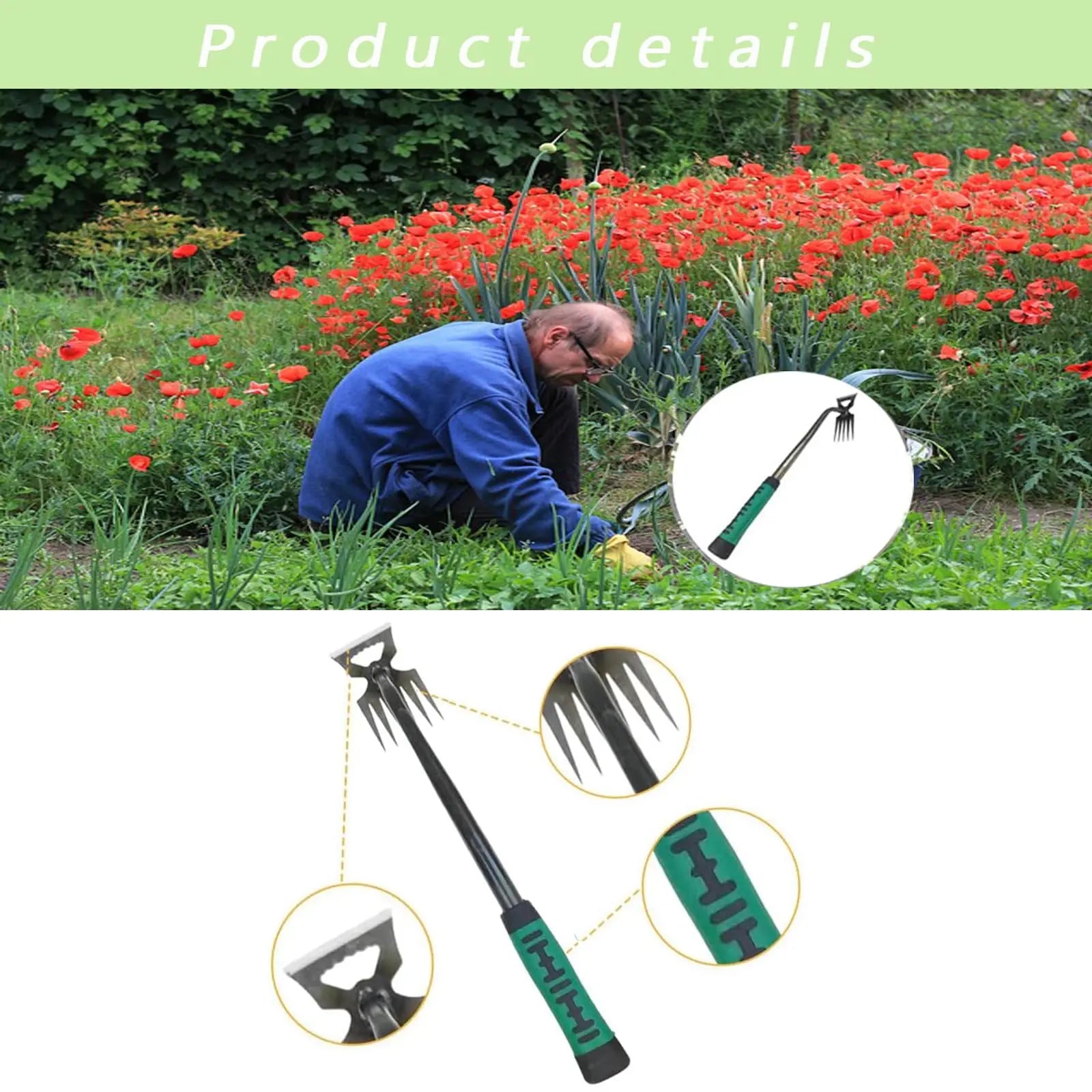Heavy-Duty Weed Puller Tool – Manganese Steel Hand Weeder for Garden & Soil Uprooting