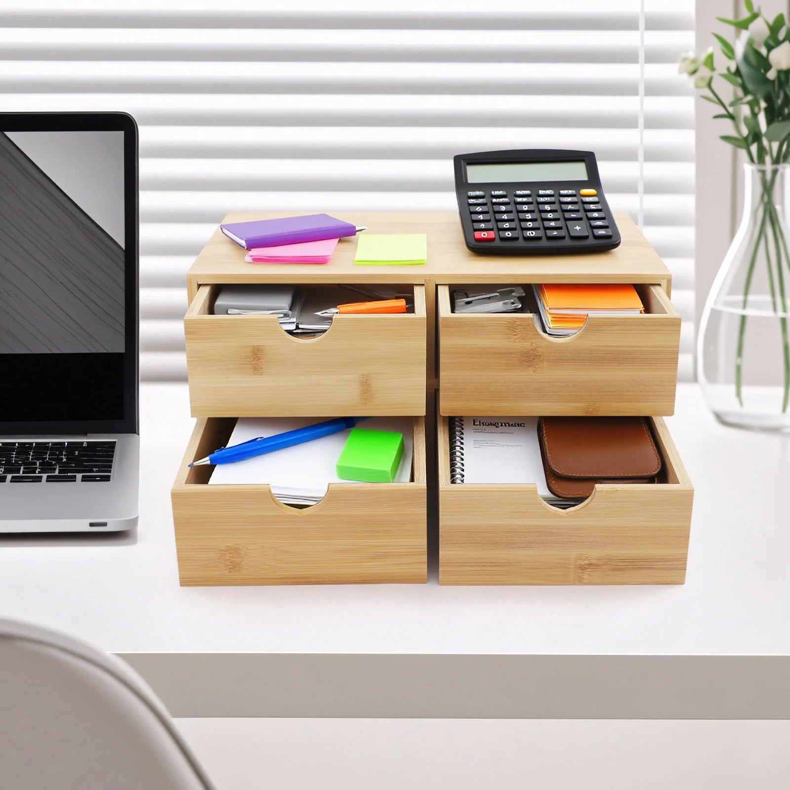 4-Drawer Desktop Organizer – Minimalist Storage Box for Office, Classroom & Study