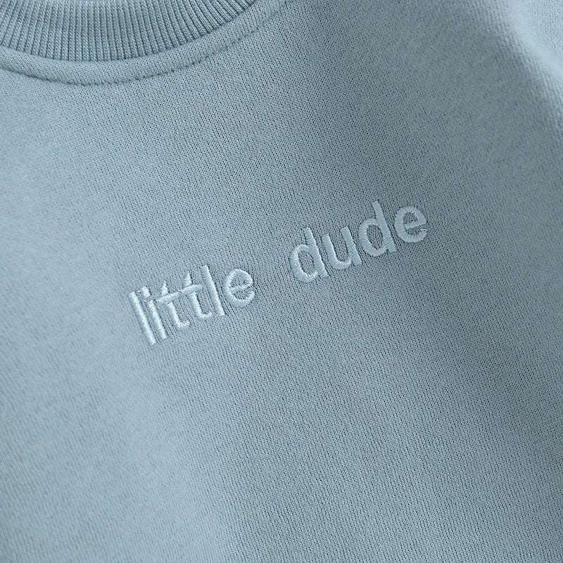 Toddler Boys Sweatshirt Bodysuit – Long-Sleeve Round-Neck with Letter Embroidery (0-18 M)