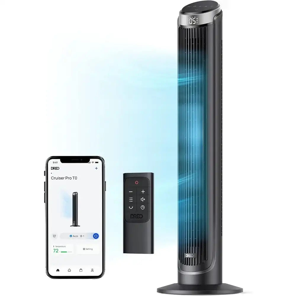 40'' Bladeless Oscillating Fan, 5 Speeds, Remote & 12H Timer Quiet