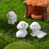 Mini Bichon Frise Dog Figurine – Cute Miniature Craft Ornament for Home, Desk, Car & Kids’ Room Décor