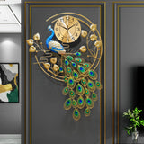 36.6" x 25.6" Modern Luxury Crystal Wall Clock – Large Metal Art Wall Watch with Silent Quartz Movement
