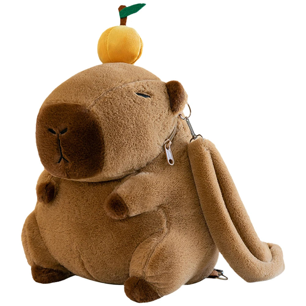 Plush Capybara Mini Backpack – Funny Anime Crossbody Bag for Girls | Soft Plush School Bag Gift for Kids & Children