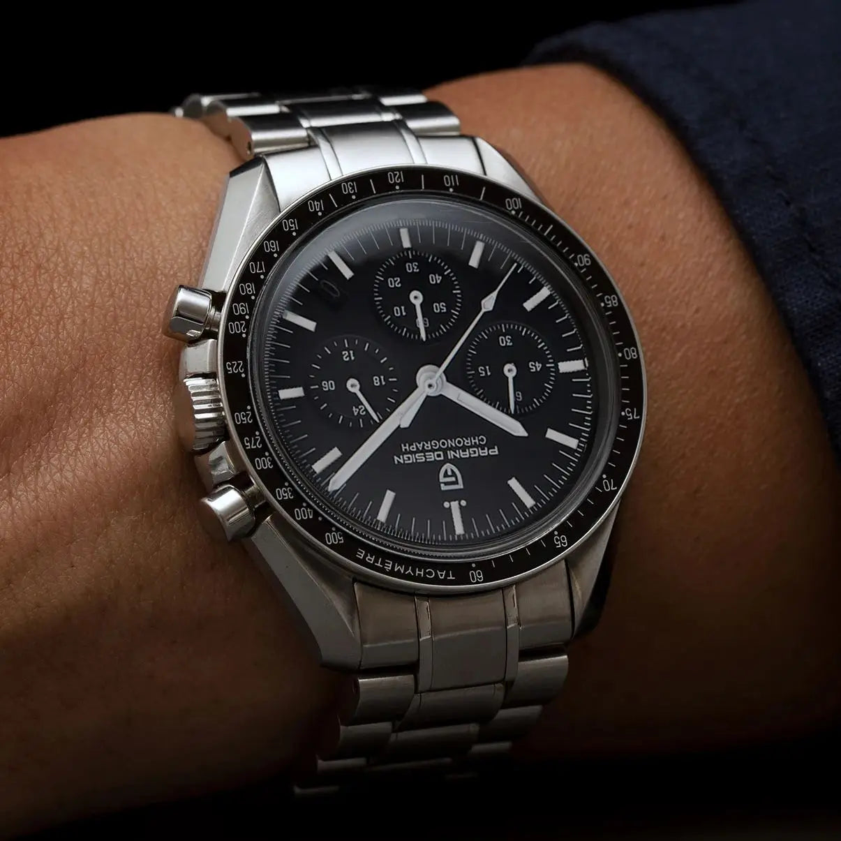PAGANI DESIGN 2024 Men’s Luxury Quartz Chronograph Watch – Sapphire Mirror, Auto Date, Speed Dial ⌚✨