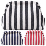 Women’s Colorblock Summer Beach Clutch – Cute Striped Dumpling Hobo Pouch Bag for Travel, Parties & Prom Nights