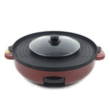 2200W 2-in-1 Electric Smokeless Grill & Hot Pot – Portable BBQ Grill and Shabu Split Pot, Multifunction Barbecue Pan (110V)