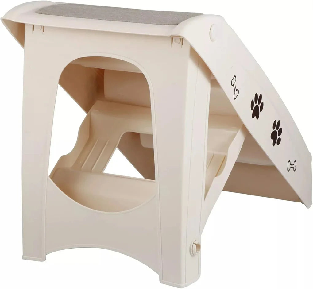 Foldable Dog Ramp & Stairs – Portable Pet Steps for Cars, Beds & Sofas with Non-Slip Surface and Lightweight Design