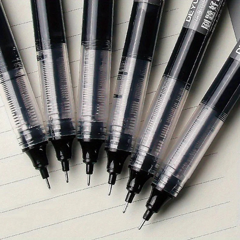 24 Pcs Straight Liquid Ball Pens ✍️ – 0.5mm Quick-Dry Gel Ink for Smooth Writing at School & Office