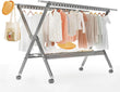 Foldable Clothes Drying Rack with Wheels – Aluminum Alloy Laundry Stand, Indoor & Outdoor Portable Garment Dryer