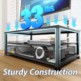 2-Tier Computer Monitor Stand & Desk Organizer with Drawer and 2 Pen Holders