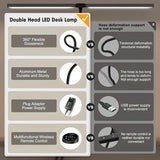 💡 24W LED Architect Desk Lamp – Eye-Care Home Office Lamp with Fixture, 5 Color Modes & Stepless Dimming