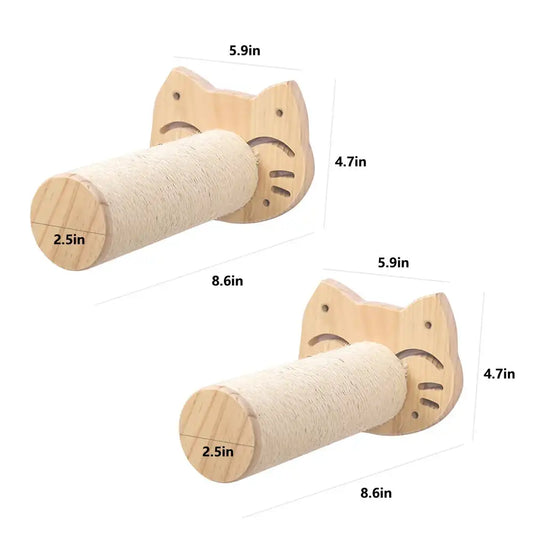 Cat Climbing Shelf – Wall-Mounted Four-Step Stairway with Sisal Scratching Post, Tree Tower Platform for Jumping & Climbing Pet Furniture