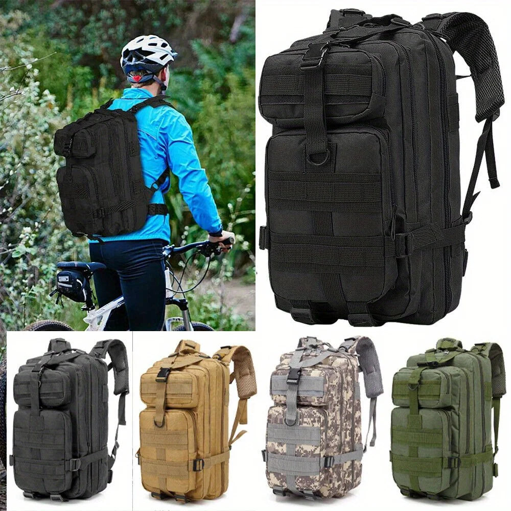 30 L Outdoor MOLLE Canvas Backpack – Tactical / Hiking / Camping Daypack