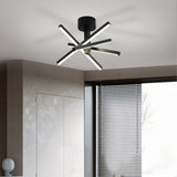Modern Black LED Semi-Flush Mount Ceiling Light – Stylish Lighting for Corridor, Staircase & Attic