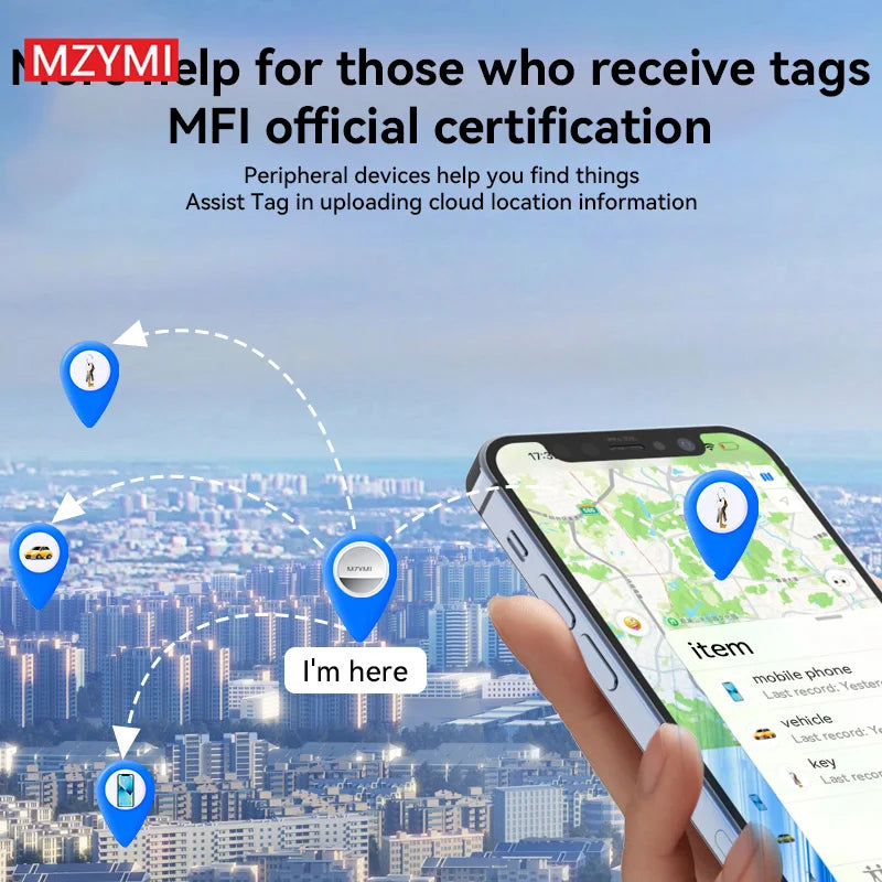 MZYMI Portable Smart Anti-Loss Device – TX02 GPS Tracker Locator Compatible with Apple Find My for Kids, Wallets & Luggage