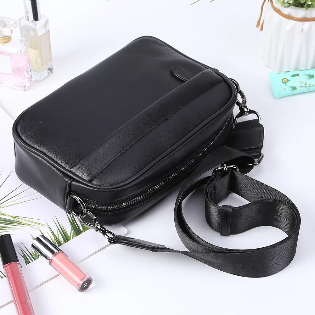 Men’s Plaid Business Messenger Bag — Small Square Shoulder Crossbody Purse for Travel & Work