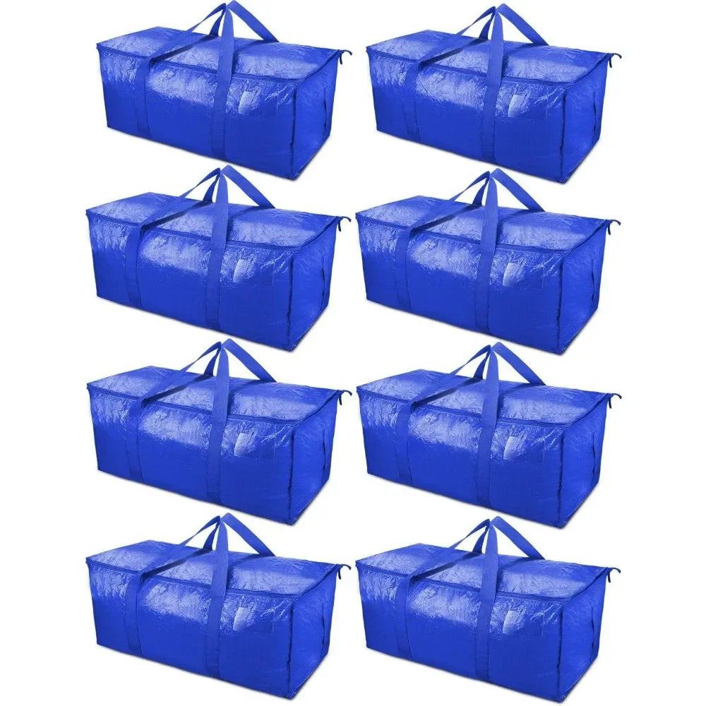 MegaMove 6-Pack Oversized Heavy-Duty Moving Bags with Zipper & Carry Handles – Space-Saving Storage Totes 🧳