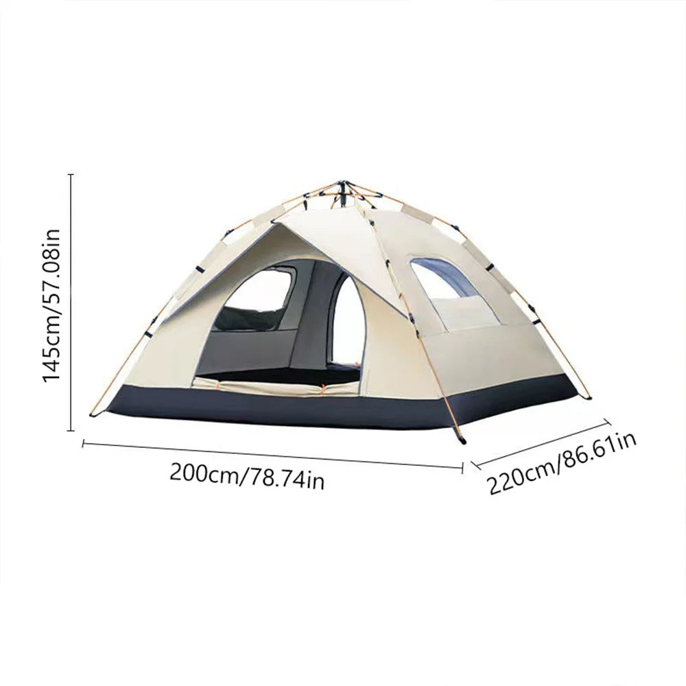 Automatic Quick-Opening Camping Tent – 2 Doors, 2 Windows, Waterproof Shelter for Outdoor Travel ⛺🌞