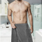 Men’s Wearable Bath Towel with Pocket – Soft Quick-Drying Spa Wrap for Gym, Sauna, Beach & Home