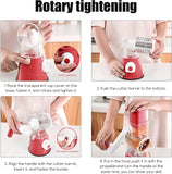 3‑in‑1 Rotary Cheese Grater & Vegetable Slicer – Manual Drum Shredder with Three Blades for Cheese, Veggies & Nuts